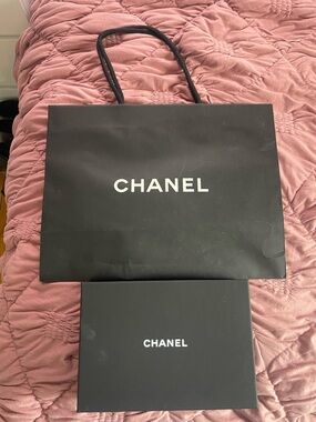 Chanel store box and bag
